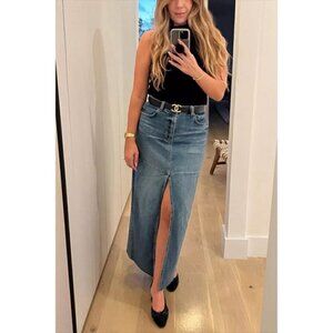 REFORMATION Tazz Denim Maxi Skirt in Wash Hemlock Size US 23